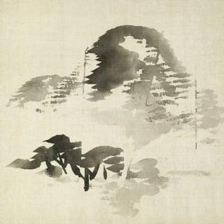 早安圖模板：山水早安