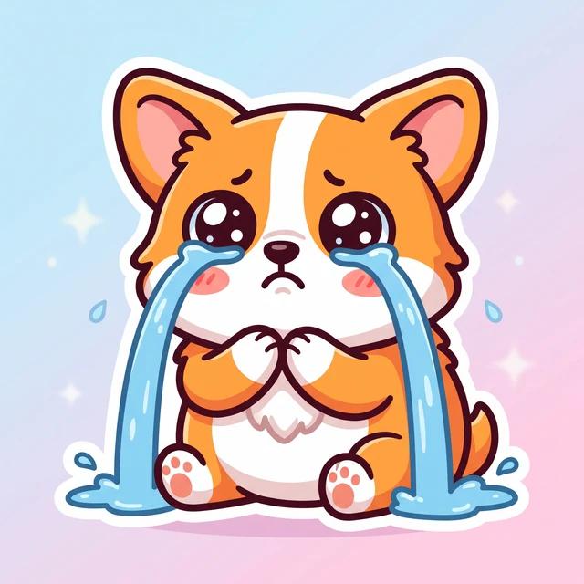 AI 生成 LINE 貼圖範例:大哭